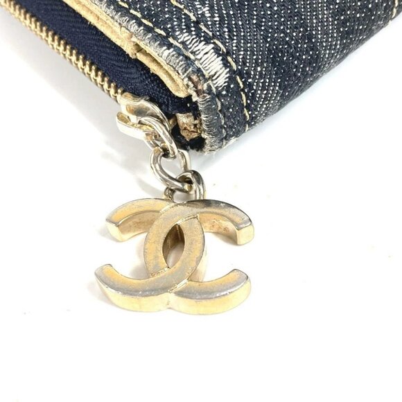 CHANEL A31900 Sparkling denim Zip Around Long Wallet Denim blue - Picture 10 of 16